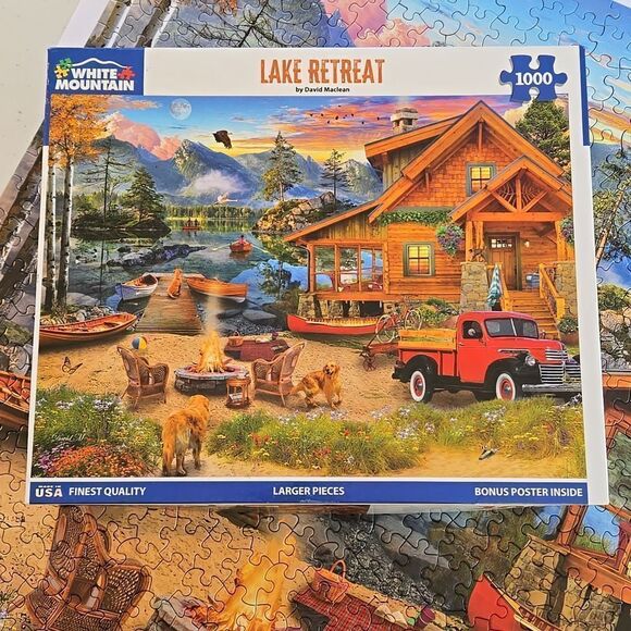 WHITE MOUNTAIN LAKE RETREAT, 1,000 PIECE PUZZLE - Picture 2 of 4